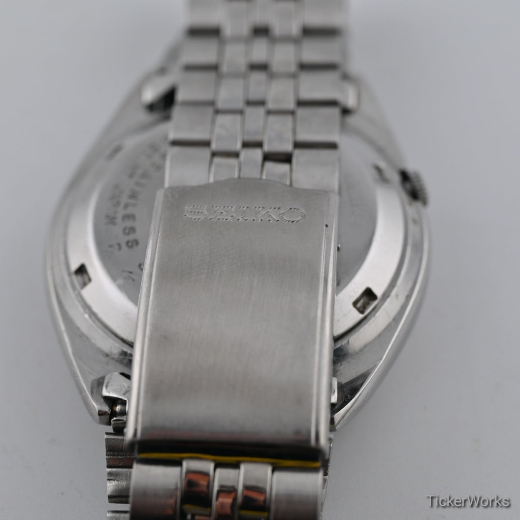 Seiko 5 Automatic 7009 Aqua Marine Arabic Dial 1980s Vintage Watch