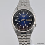 Seiko 5 Automatic 7009 Refurbished 1980s Sunburst Blue Dial 37mm 17J