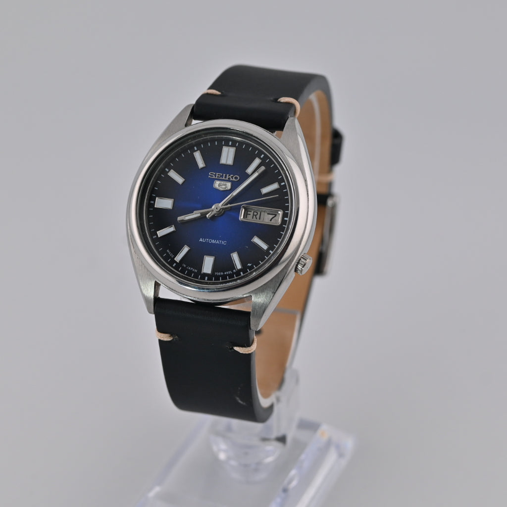 Seiko 5 Automatic 7009 Refurbished Blue Day-Date 1980s