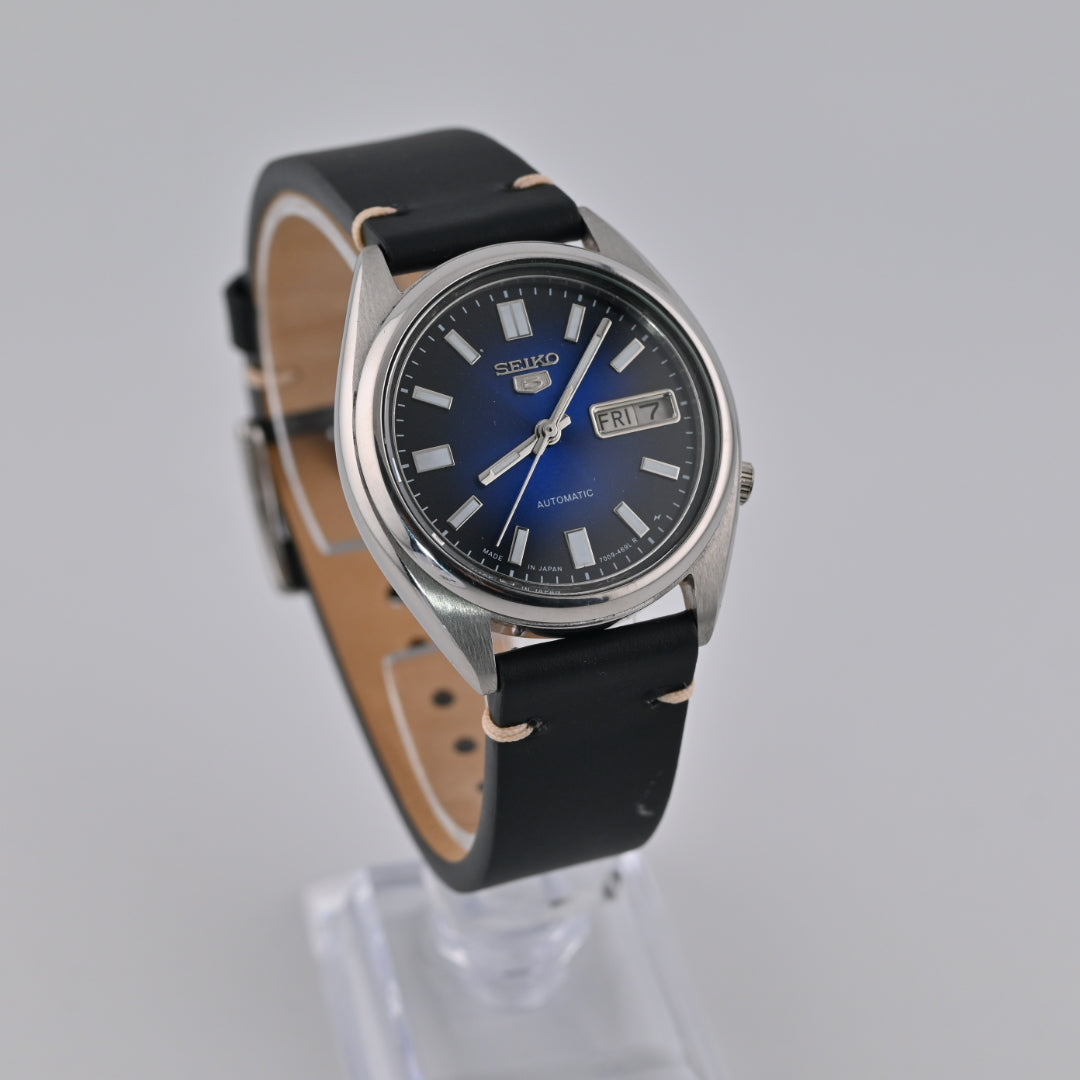 Seiko 5 Automatic 7009 Refurbished Blue Day-Date 1980s