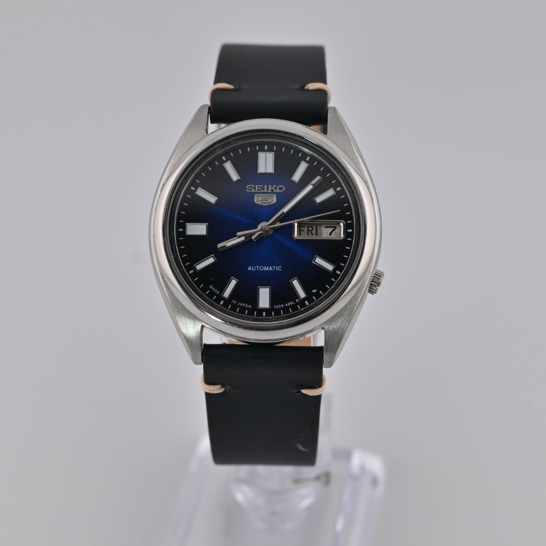 Seiko 5 Automatic 7009 Refurbished Blue Day-Date 1980s