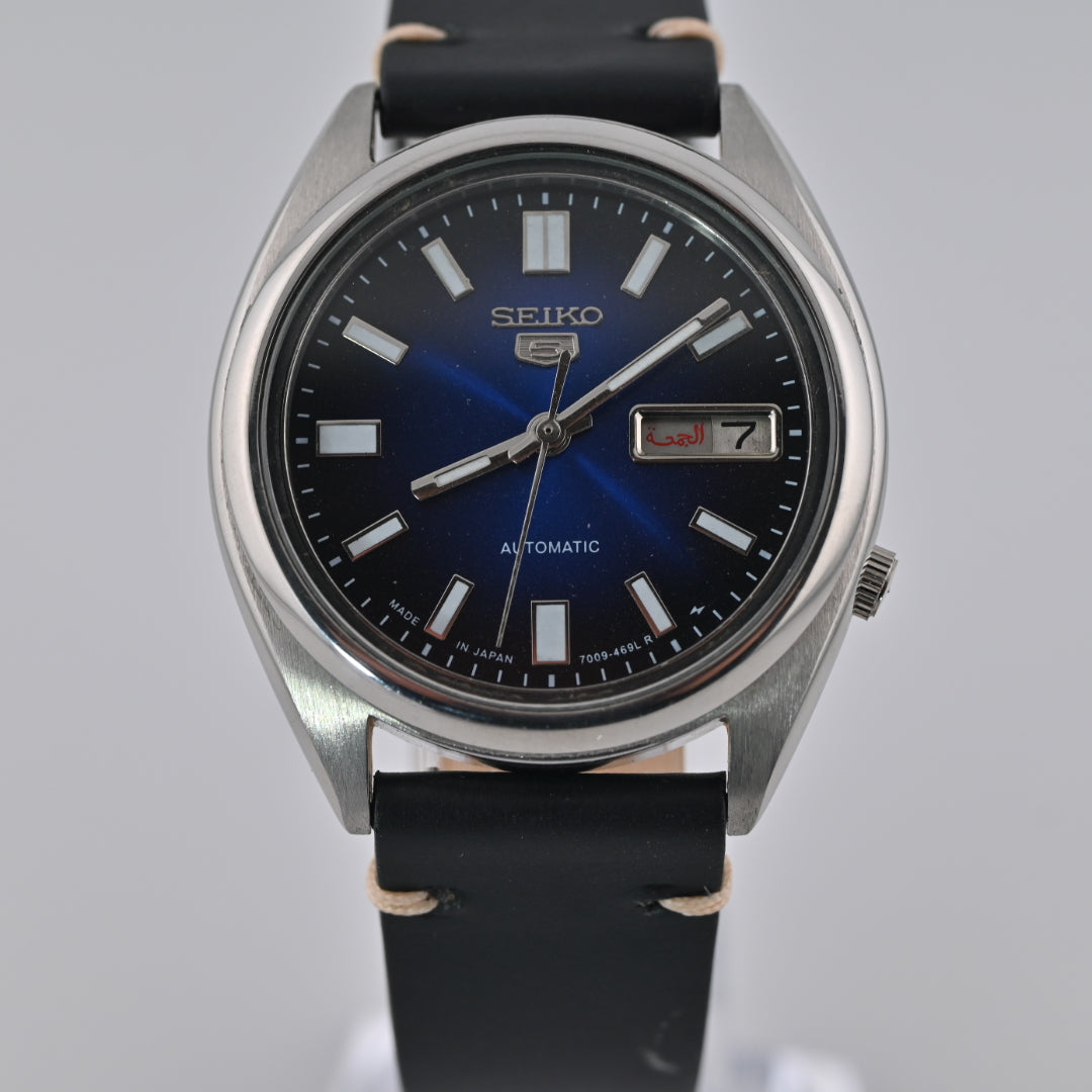 Seiko 5 Automatic 7009 Refurbished Blue Day-Date 1980s