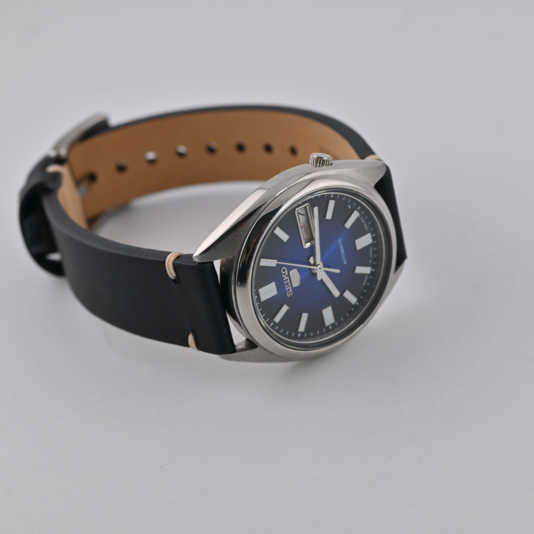 Seiko 5 Automatic 7009 Refurbished Blue Day-Date 1980s