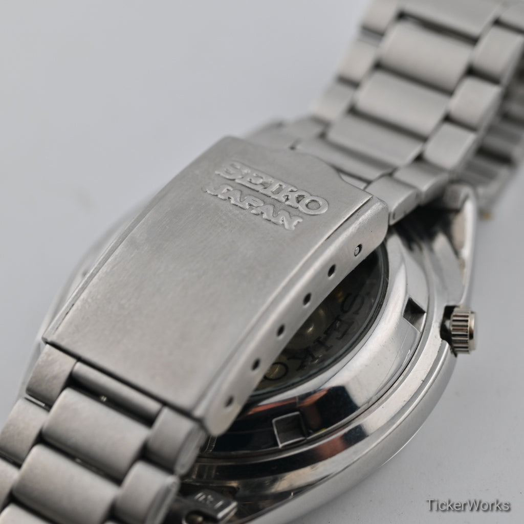 Seiko 5 Automatic Yellow Grid Day-Date 1990s 37mm