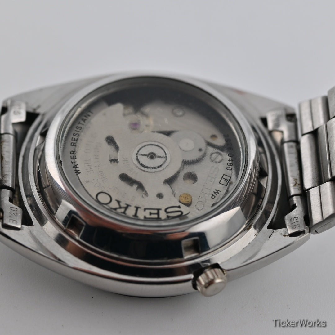Seiko 5 Automatic Yellow Grid Day-Date 1990s 37mm