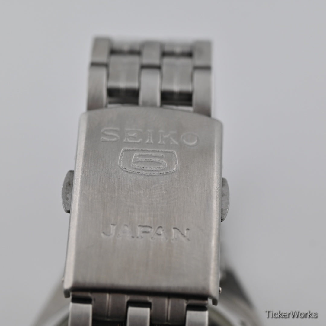Seiko 5 Automatic Black Burnt Orange Day-Date 1990s 37mm