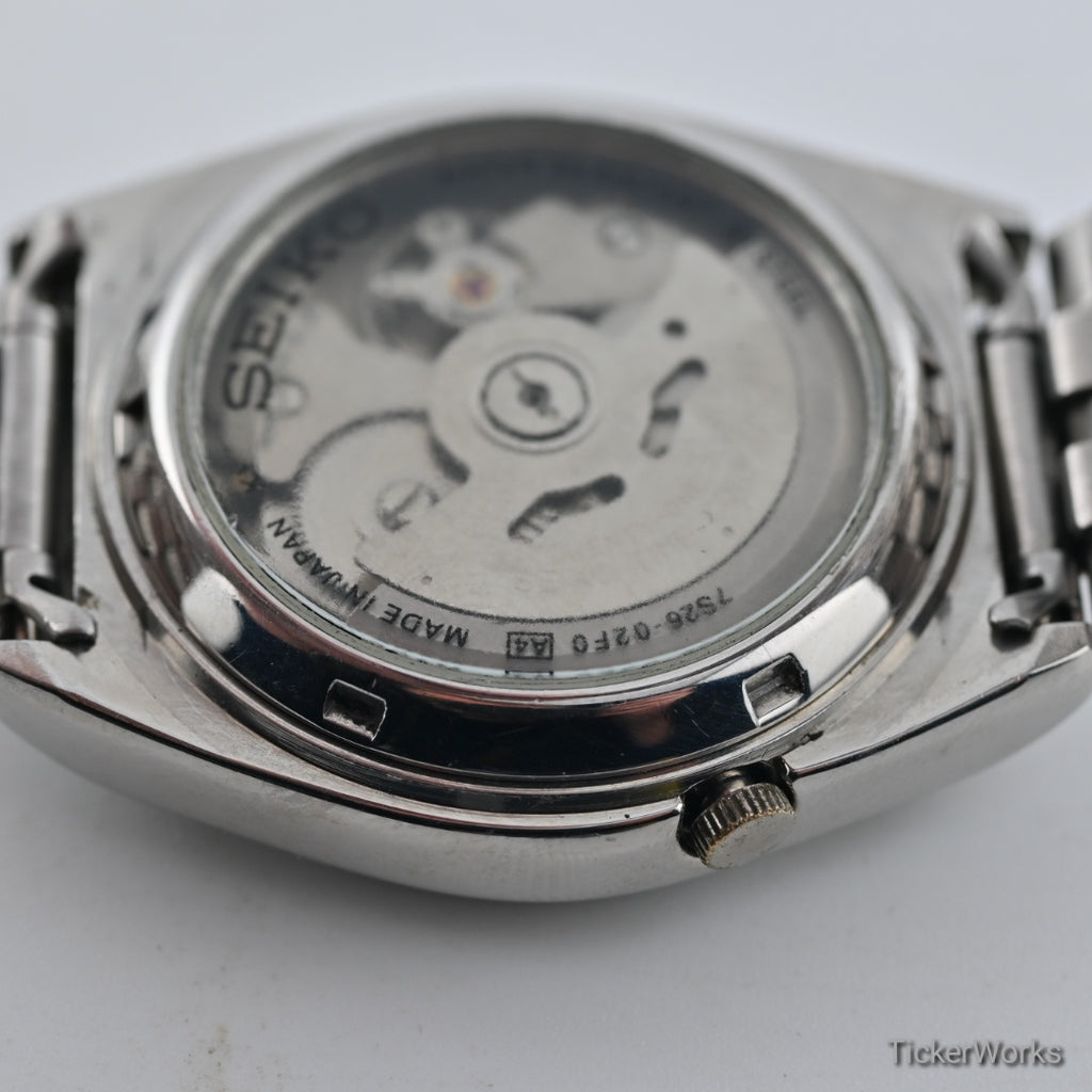 Seiko 5 Automatic Black Burnt Orange Day-Date 1990s 37mm