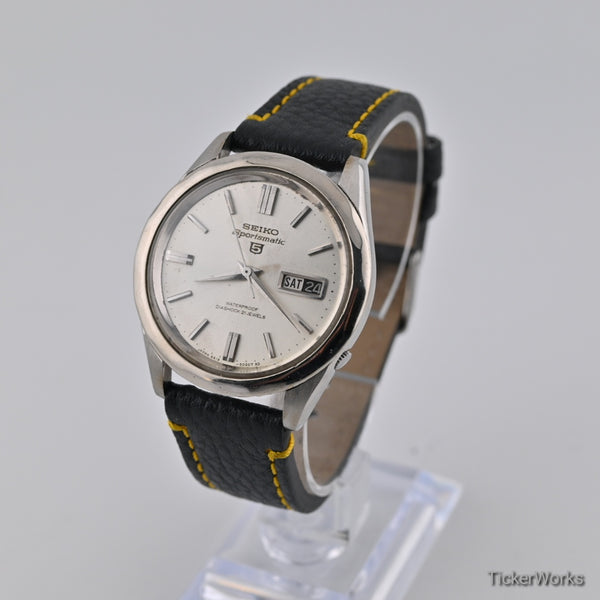 Seiko 5 Sportsmatic 6619 Sunburst Silver Day-Date 1960s 39mm