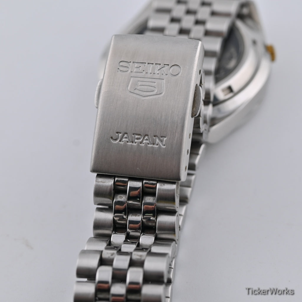 Seiko 5 Automatic Gold Motif Day-Date 1980s 37mm