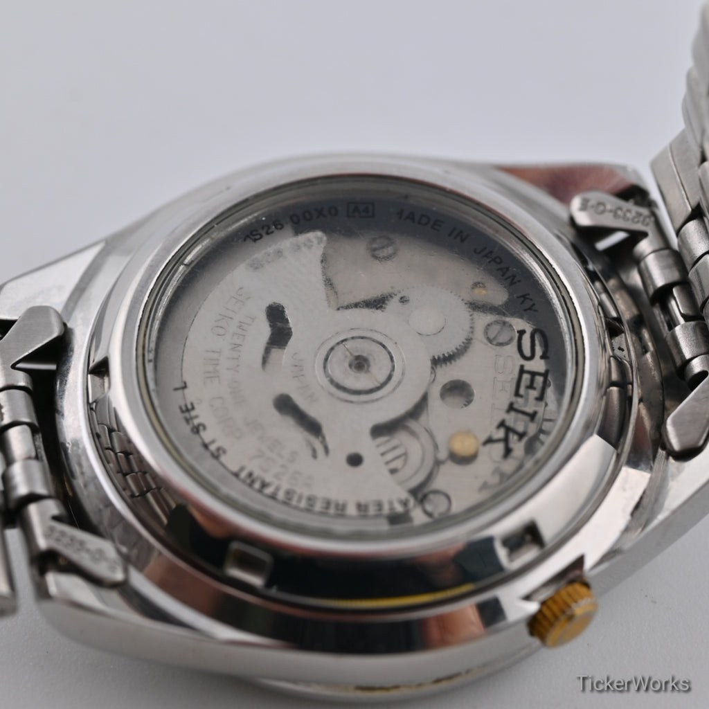 Seiko 5 Automatic Gold Motif Day-Date 1980s 37mm