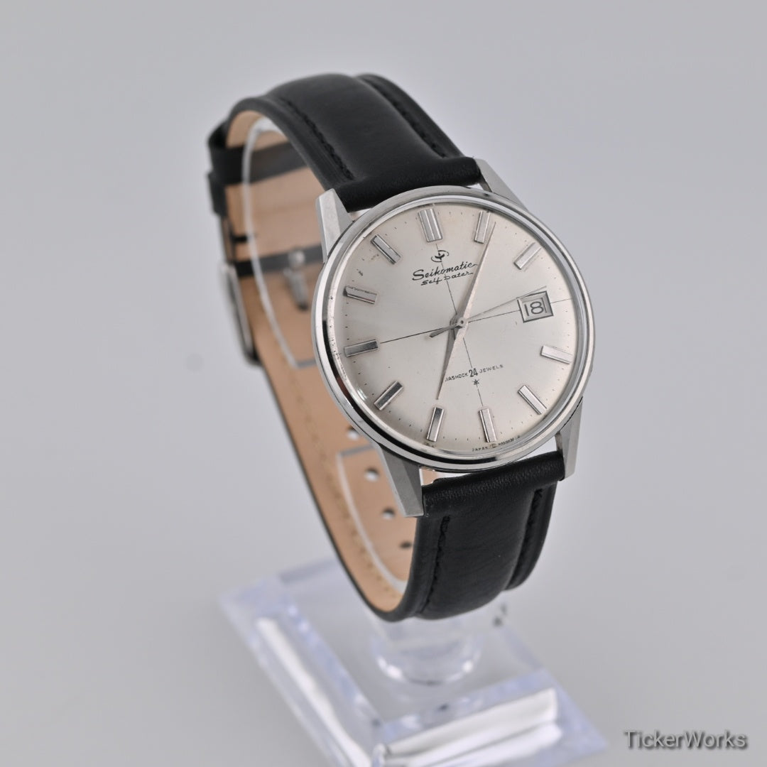 Seiko Seikomatic Self Dater Automatic Sunburst Silver 1960s 36mm