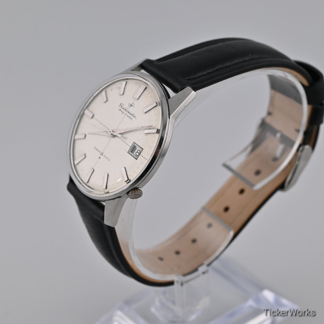 Seiko Seikomatic Self Dater Automatic Sunburst Silver 1960s 36mm