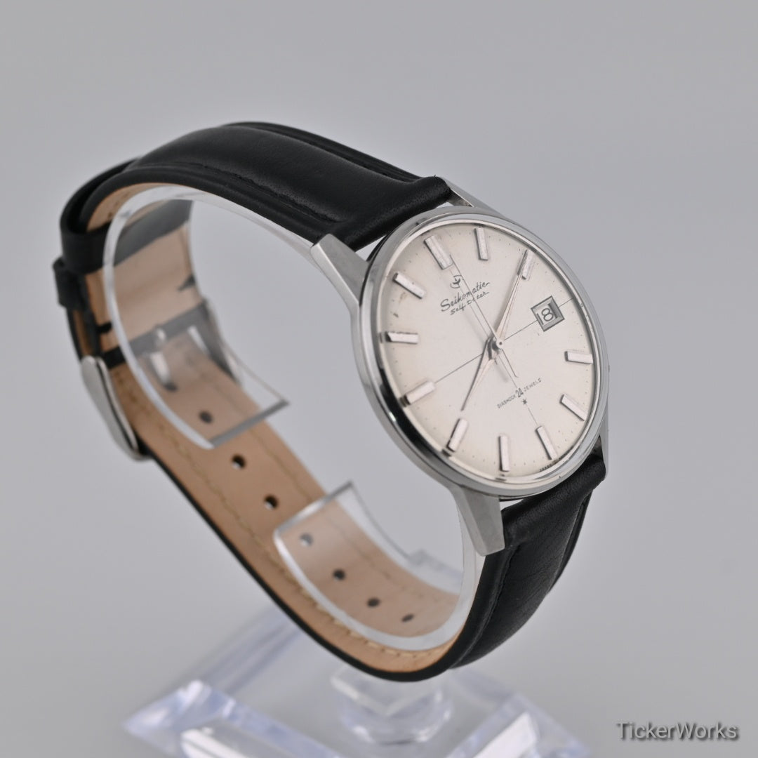 Seiko Seikomatic Self Dater Automatic Sunburst Silver 1960s 36mm
