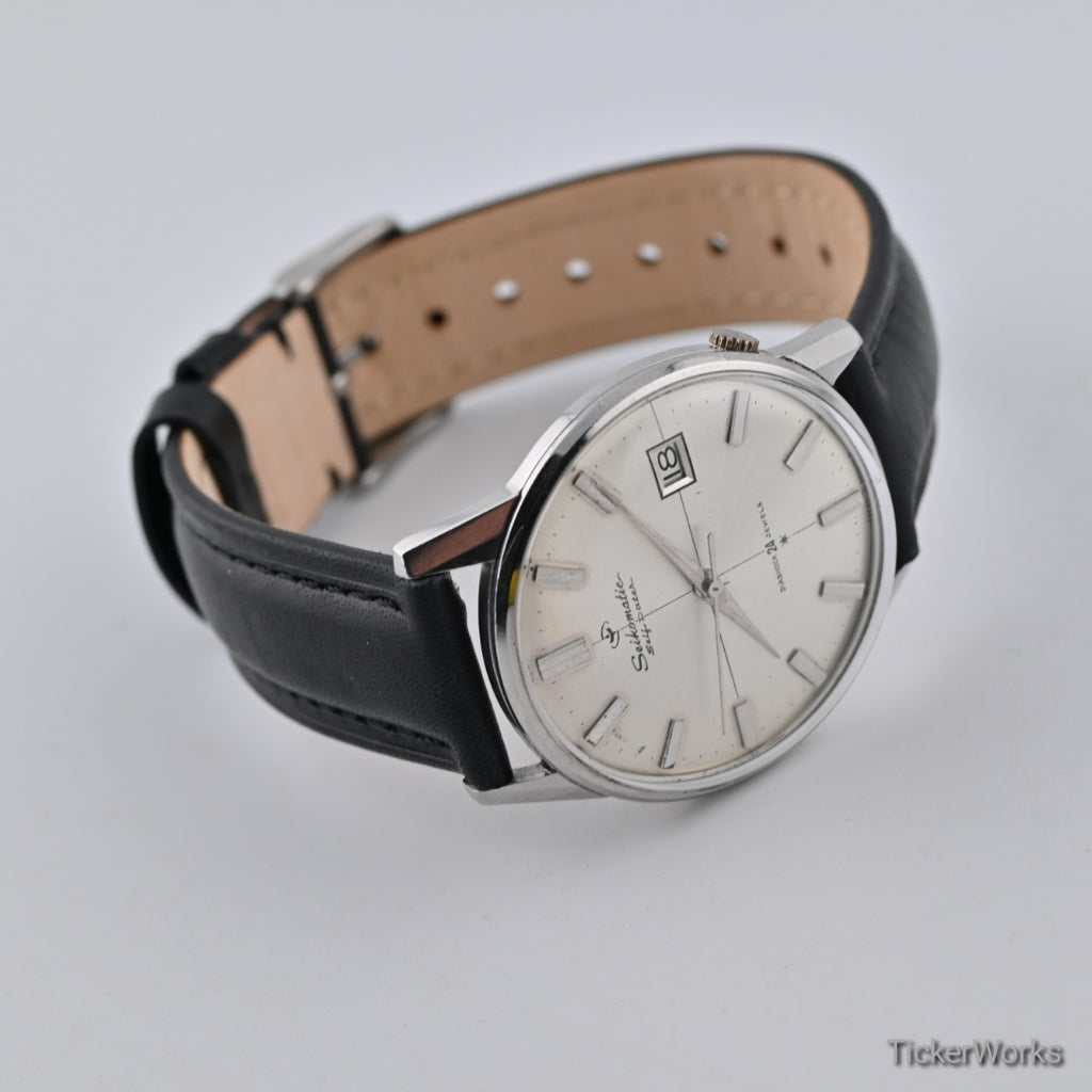 Seiko Seikomatic Self Dater Automatic Sunburst Silver 1960s 36mm