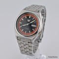 Seiko 5 Automatic Black Burnt Orange Day-Date 1990s 37mm
