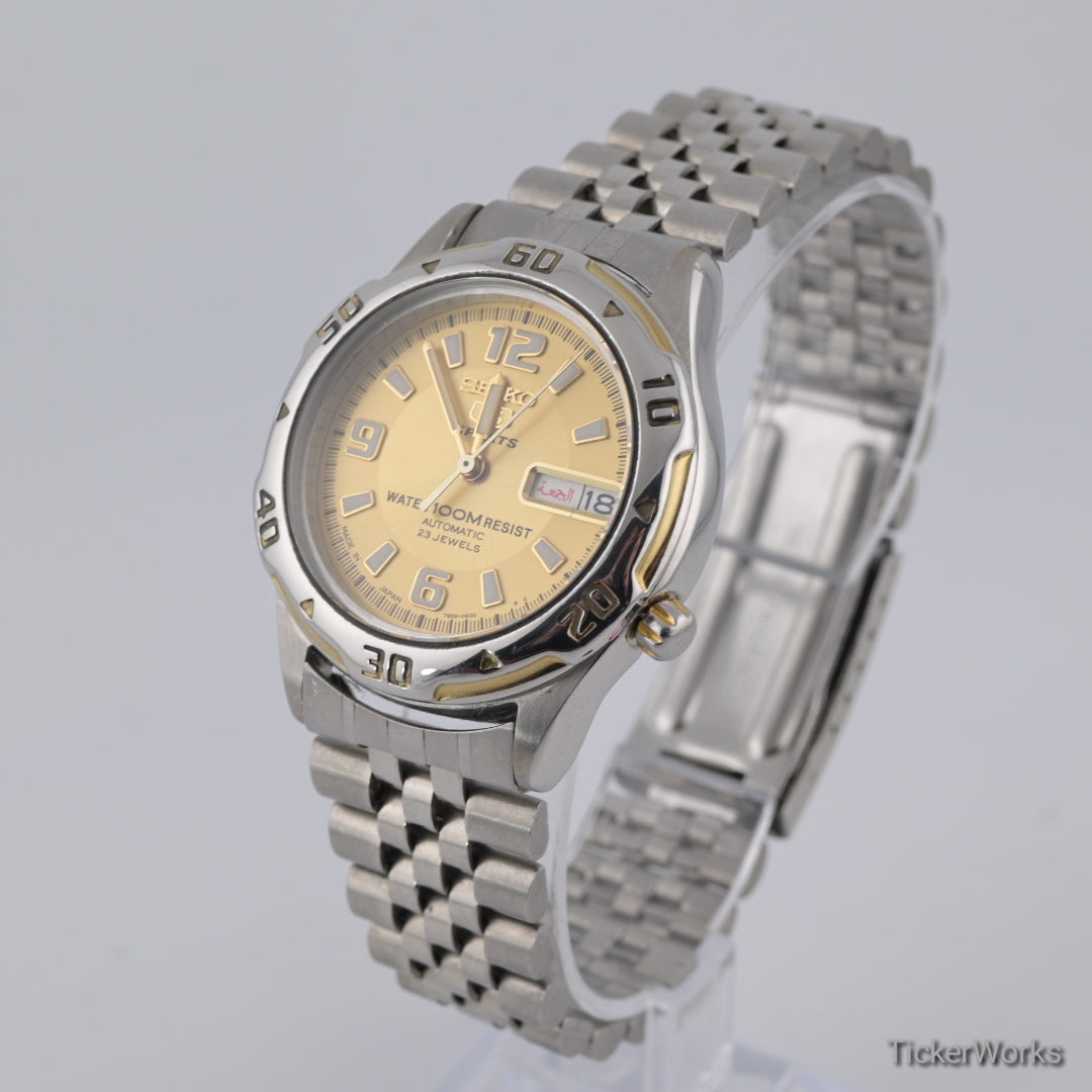 Seiko 5 Sports Automatic 7S36 1990s Gold Dial 36mm 100m 23J