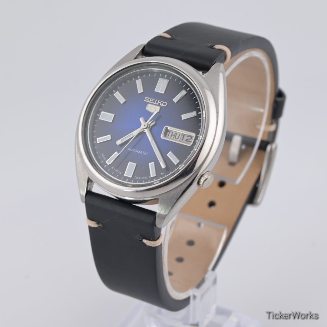 Seiko 5 Automatic 7009 Refurbished Blue Day-Date 1980s