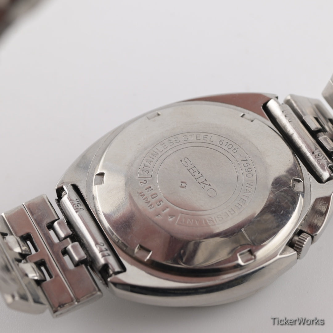 Seiko Actus SS Automatic Silver Day-Date 1970s 37mm