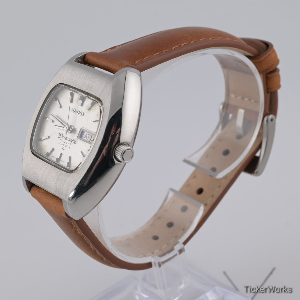 Seiko Presmatic Hi-Beat Automatic Silver Linen Day-Date 1970 39mm