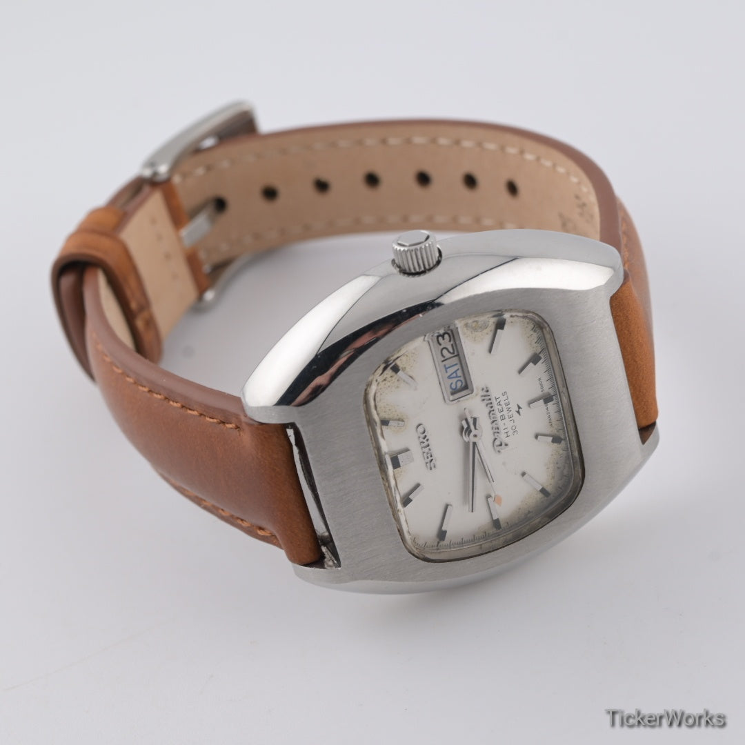 Seiko Presmatic Hi-Beat Automatic Silver Linen Day-Date 1970 39mm