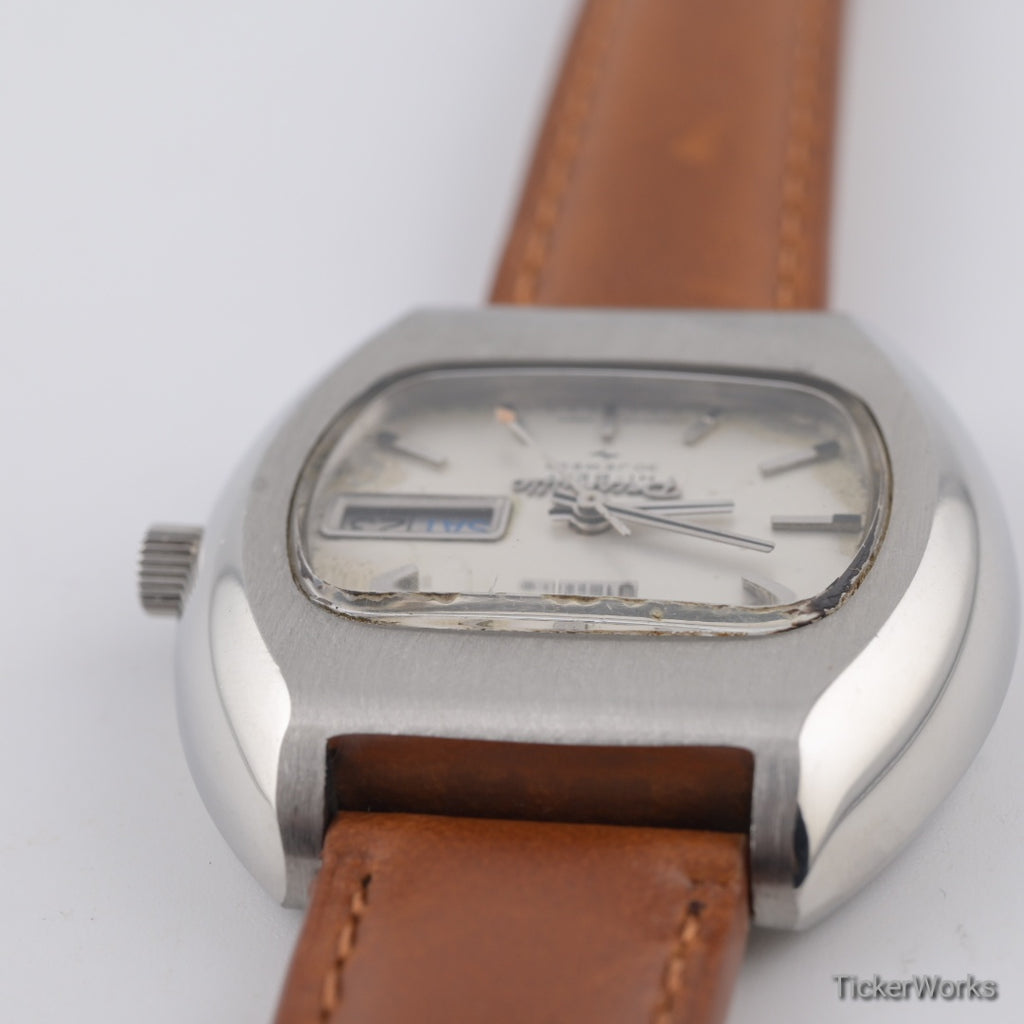 Seiko Presmatic Hi-Beat Automatic Silver Linen Day-Date 1970 39mm