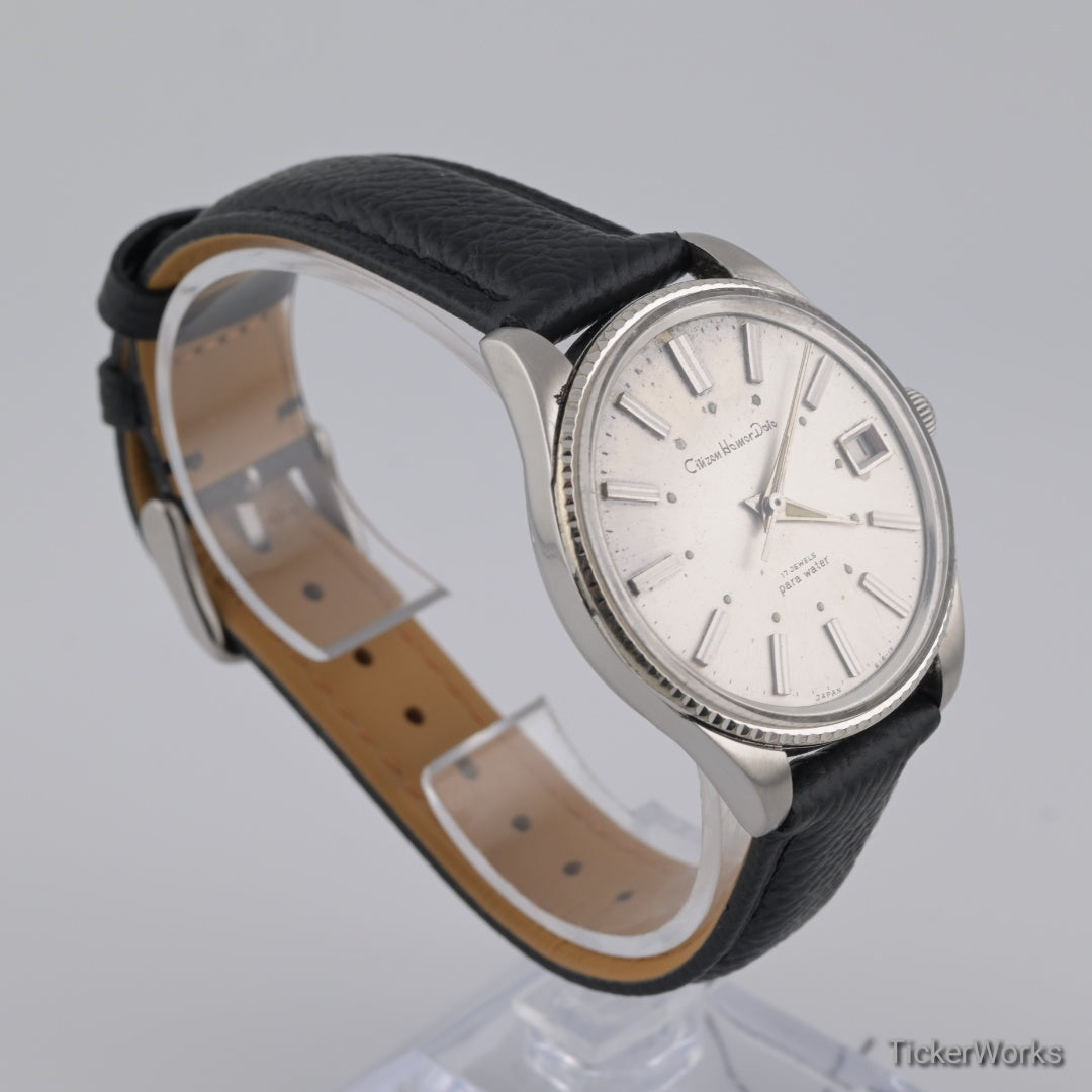 Citizen Para Water Flute 17J Silver Dial Manual Wind 1960s 37mm