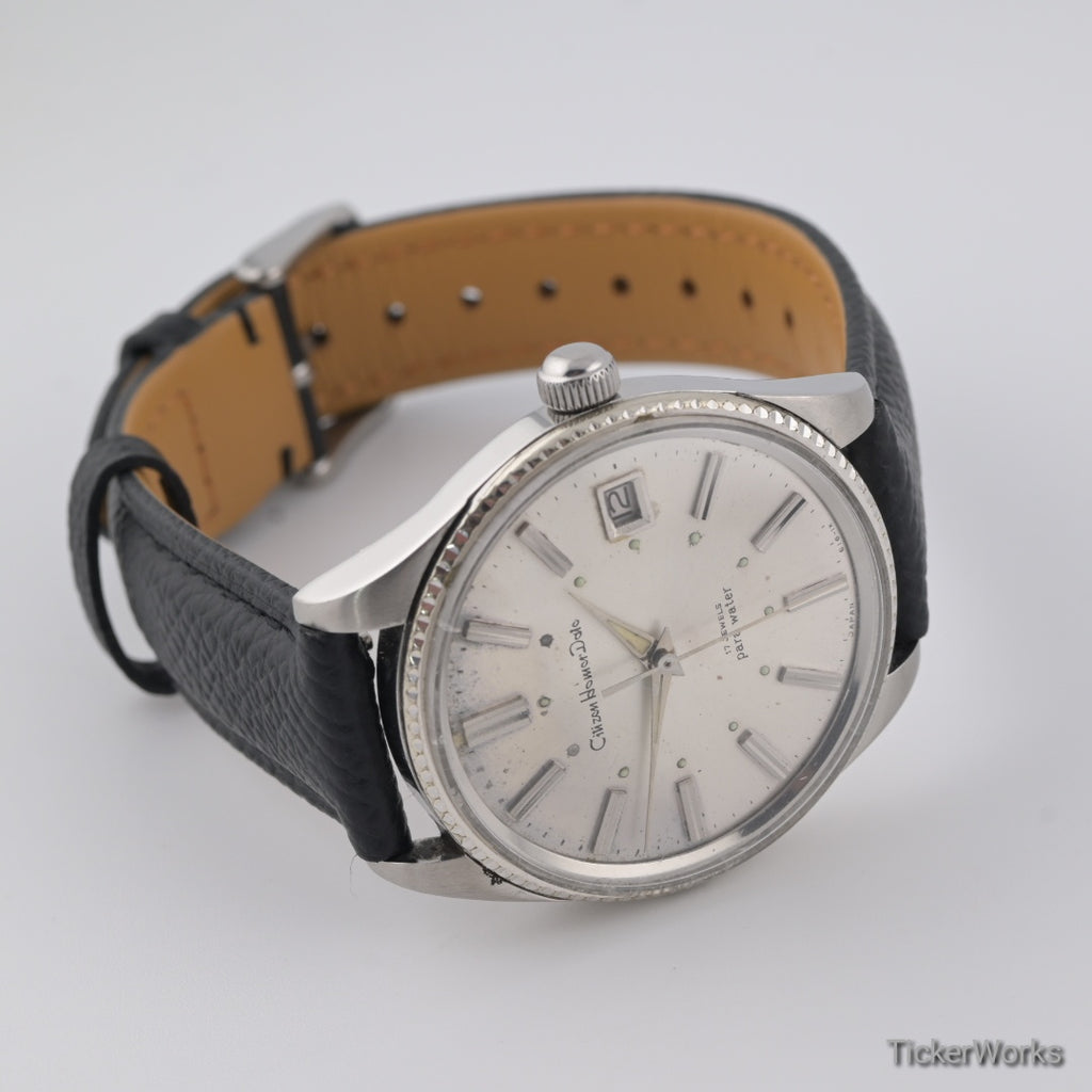 Citizen Para Water Flute 17J Silver Dial Manual Wind 1960s 37mm