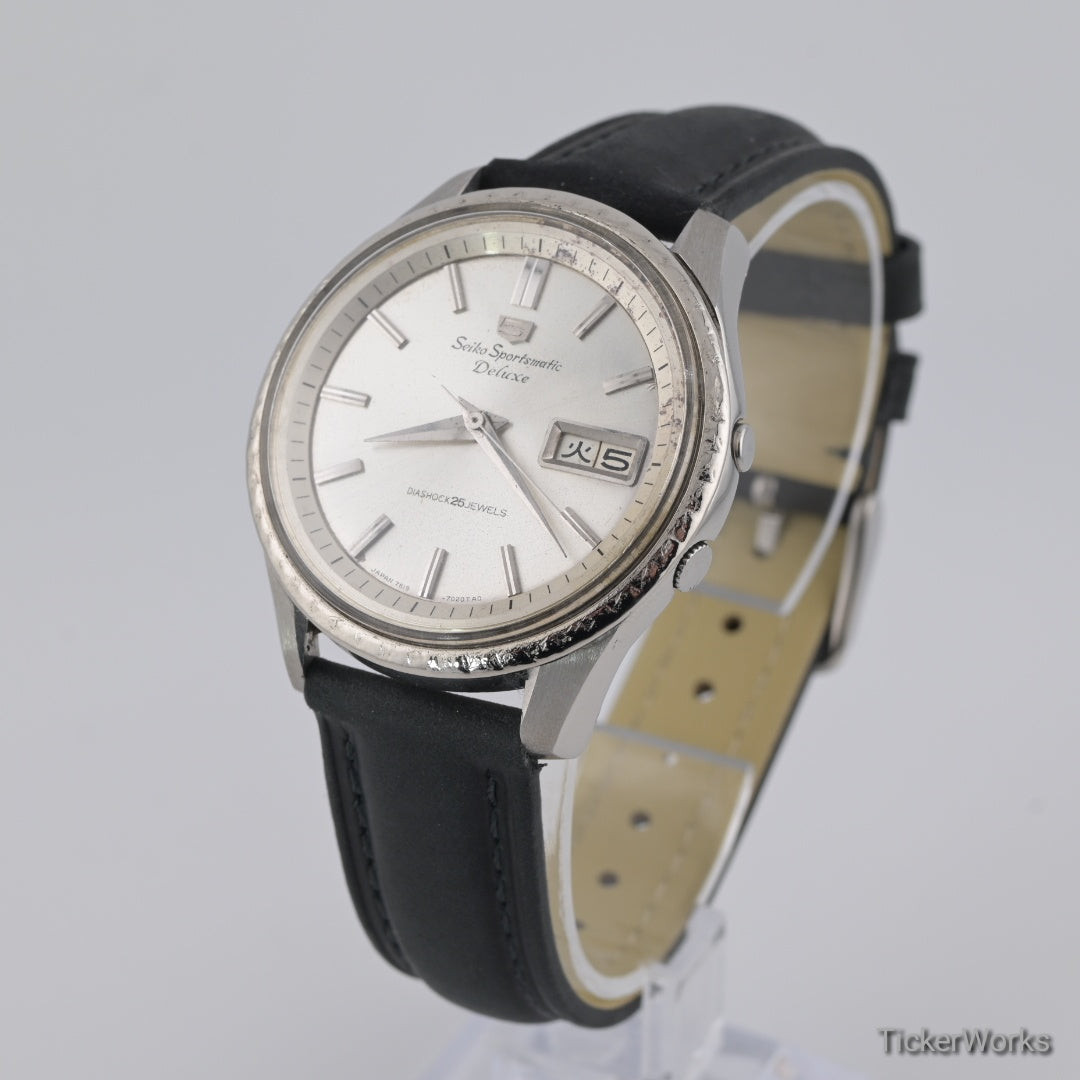 Seiko Sportsmatic Delux Automatic Sunburst Silver Day-Date 1965 38mm