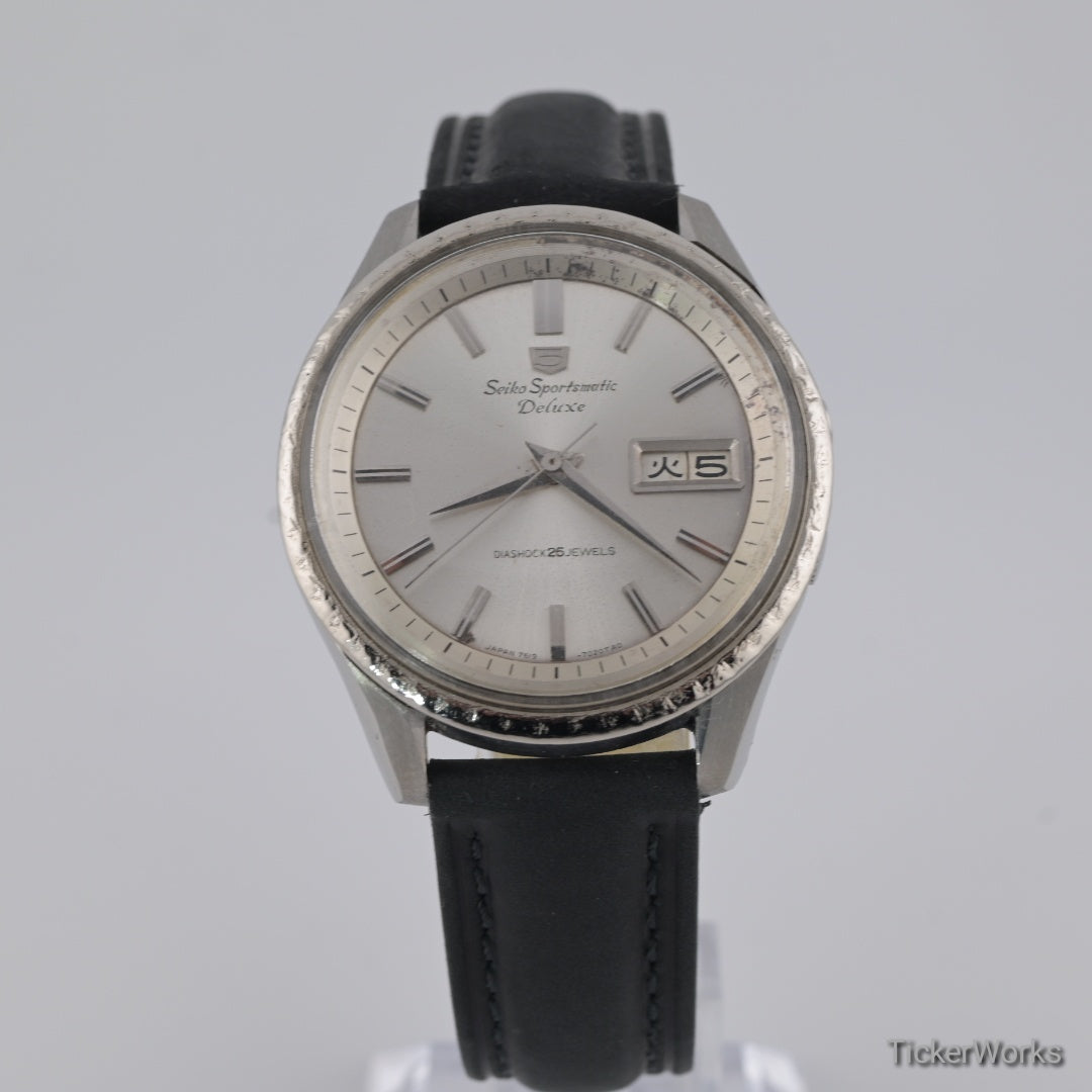 Seiko Sportsmatic Delux Automatic Sunburst Silver Day-Date 1965 38mm