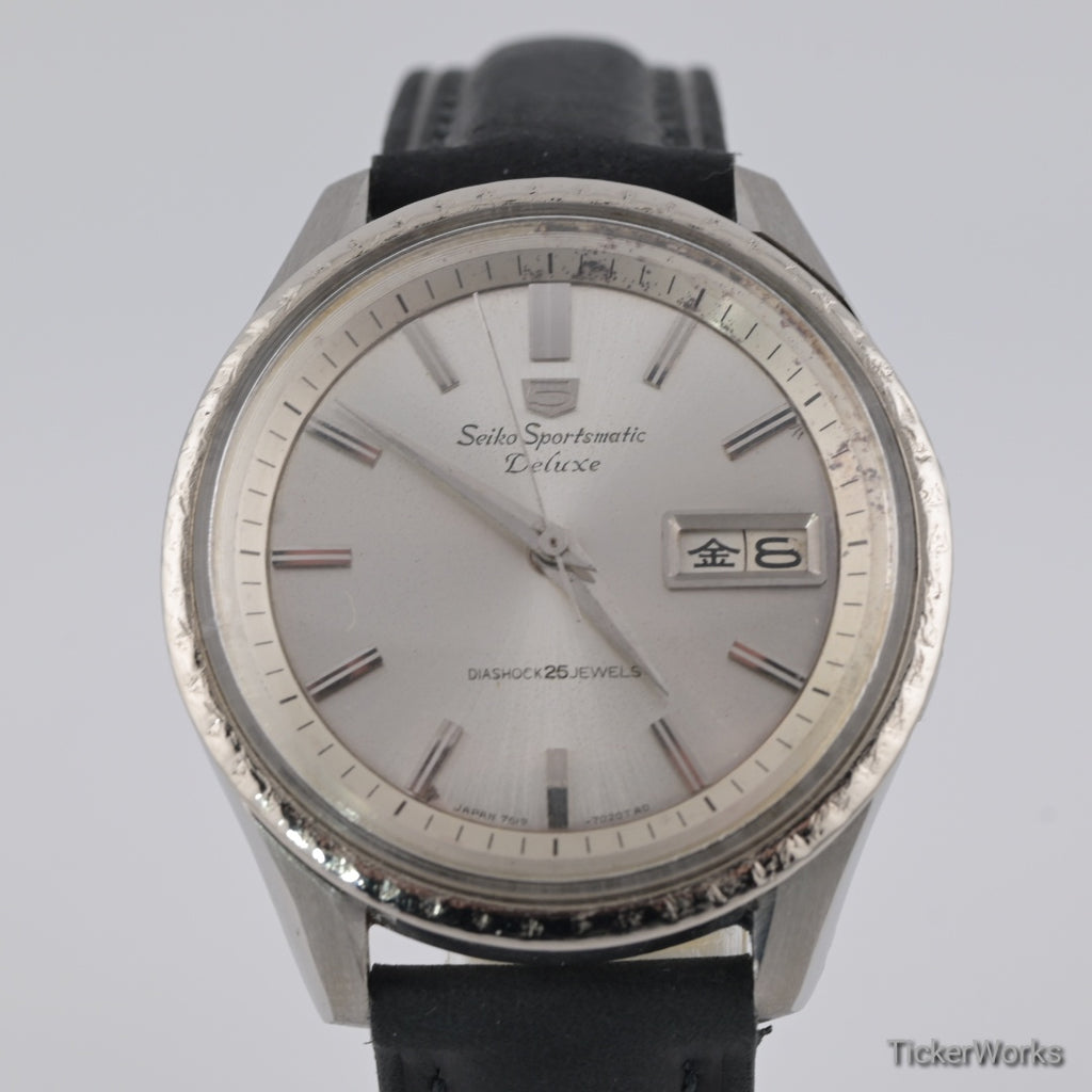 Seiko Sportsmatic Delux Automatic Sunburst Silver Day-Date 1965 38mm
