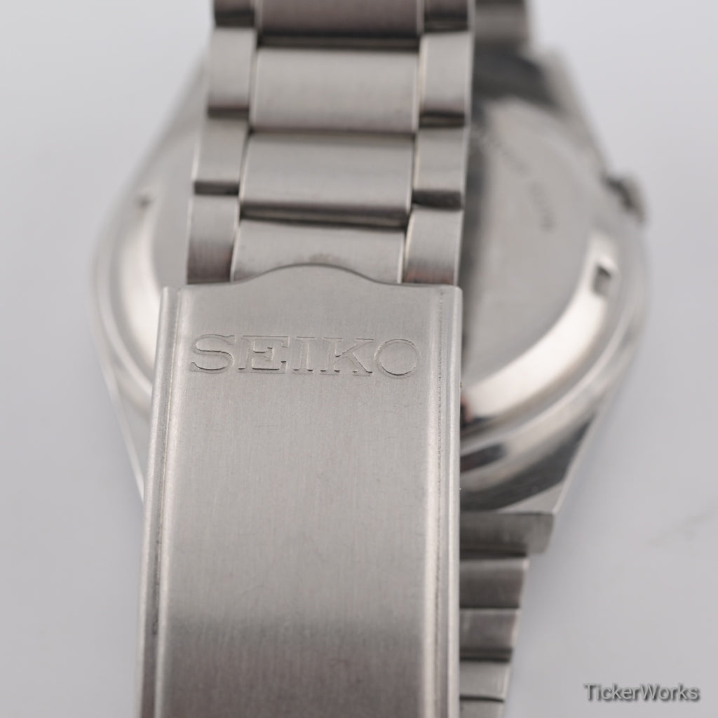 Seiko 5 Automatic Railway Time White Day-Date 1990s 36mm