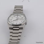 Seiko 5 Automatic Railway Time White Day-Date 1990s 36mm