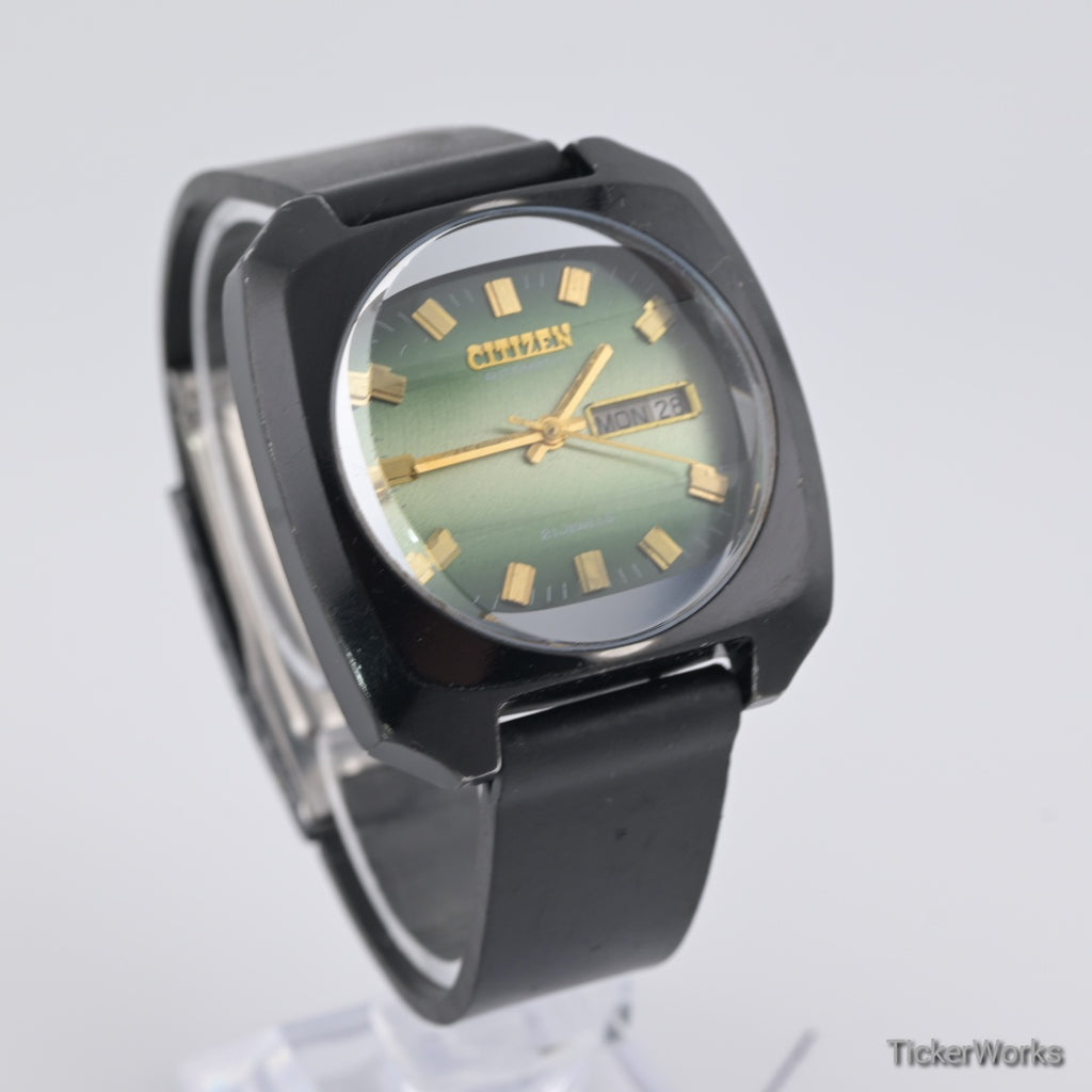 Citizen 'Custom V2 Blackie' Automatic Reflective Green Day-Date 1970s 38mm