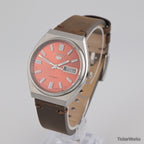 Seiko 5 Automatic 6309 Sunburst Orange Day-Date 1980s 35mm