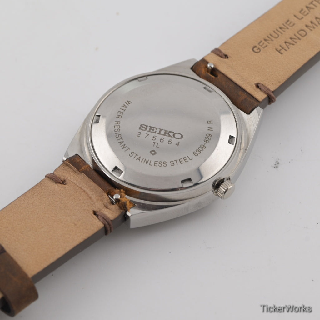 Seiko 5 Automatic 6309 Sunburst Orange Day-Date 1980s 35mm