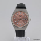 Seiko 5 Automatic Salmon Pink Day-Date 1980s 35mm