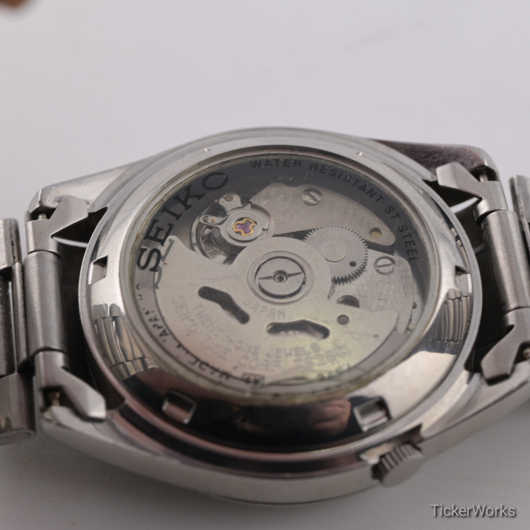 Seiko 5 Automatic 7S26-0380 1990s White Original Dial 37mm Arabic Day 21J