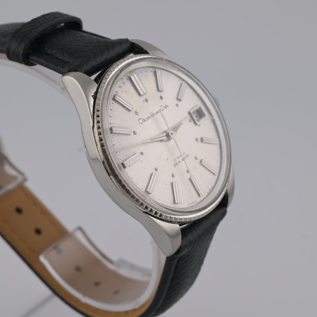 Citizen Para Water Flute 17J Silver Dial Manual Wind 1960s 37mm