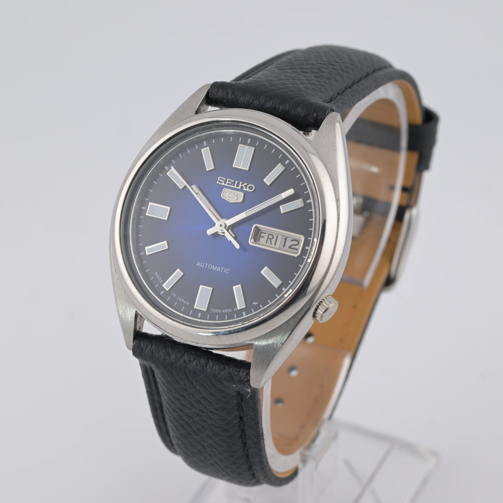 Seiko 5 Automatic 7009 Refurbished Blue Day-Date 1980s
