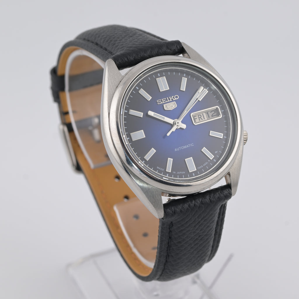 Seiko 5 Automatic 7009 Refurbished Blue Day-Date 1980s
