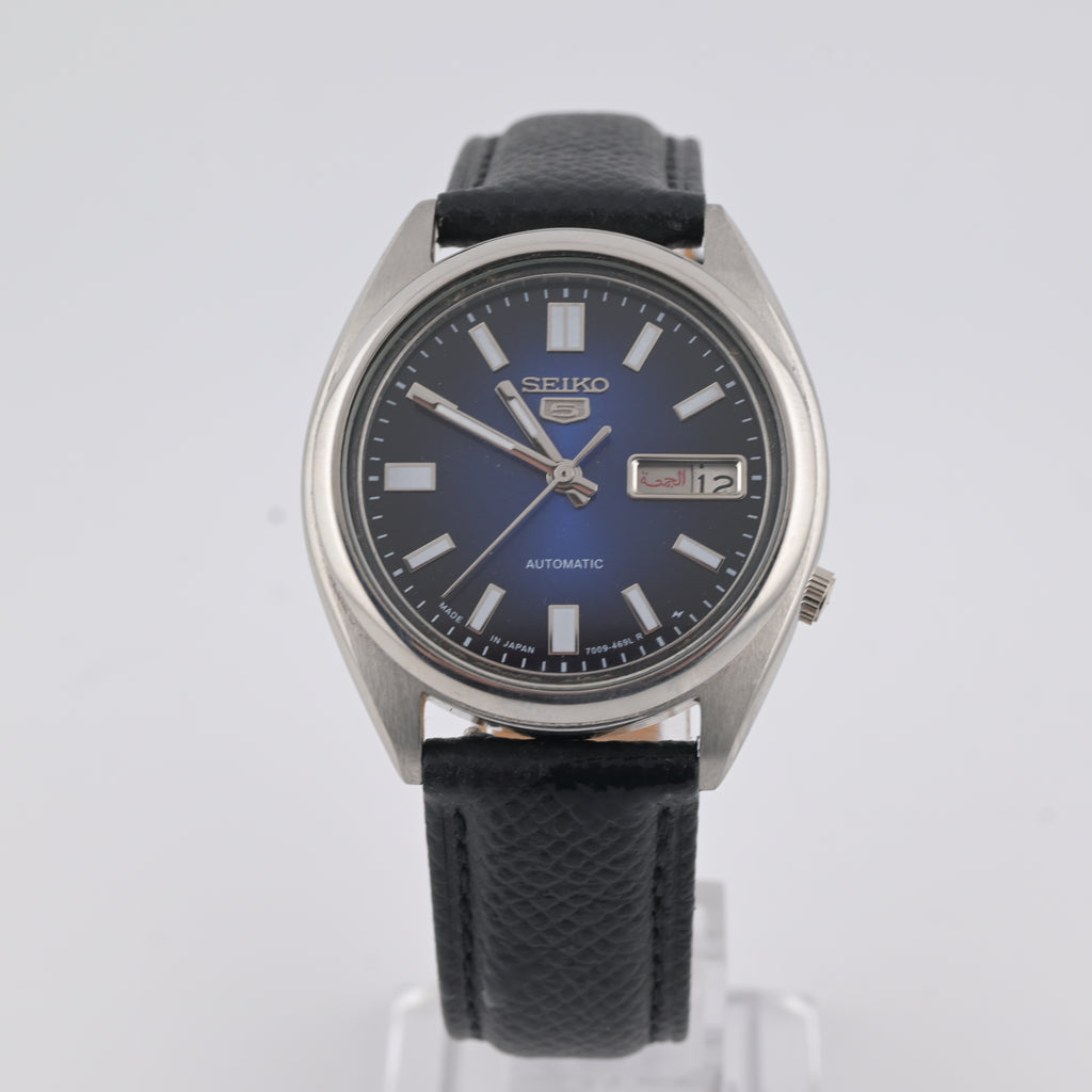 Seiko 5 Automatic 7009 Refurbished Blue Day-Date 1980s