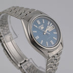 Seiko 5 Automatic 7009 Refurbished Teal Blue Dial 1980s 37mm Arabic Day