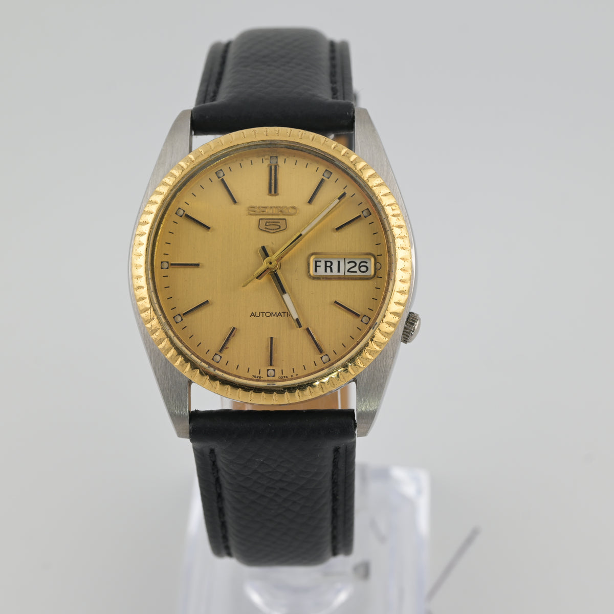 Seiko SNXJ92 2000s Gold Dial Two-Tone Fluted 37mm