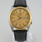 Seiko SNXJ92 2000s Gold Dial Two-Tone Fluted 37mm