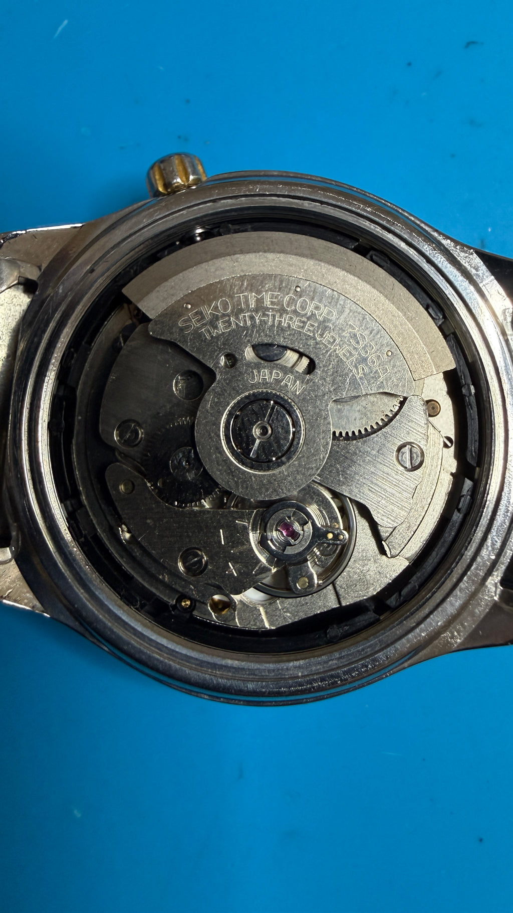 Seiko 5 Sports Automatic Gold Day-Date 1990s 36mm