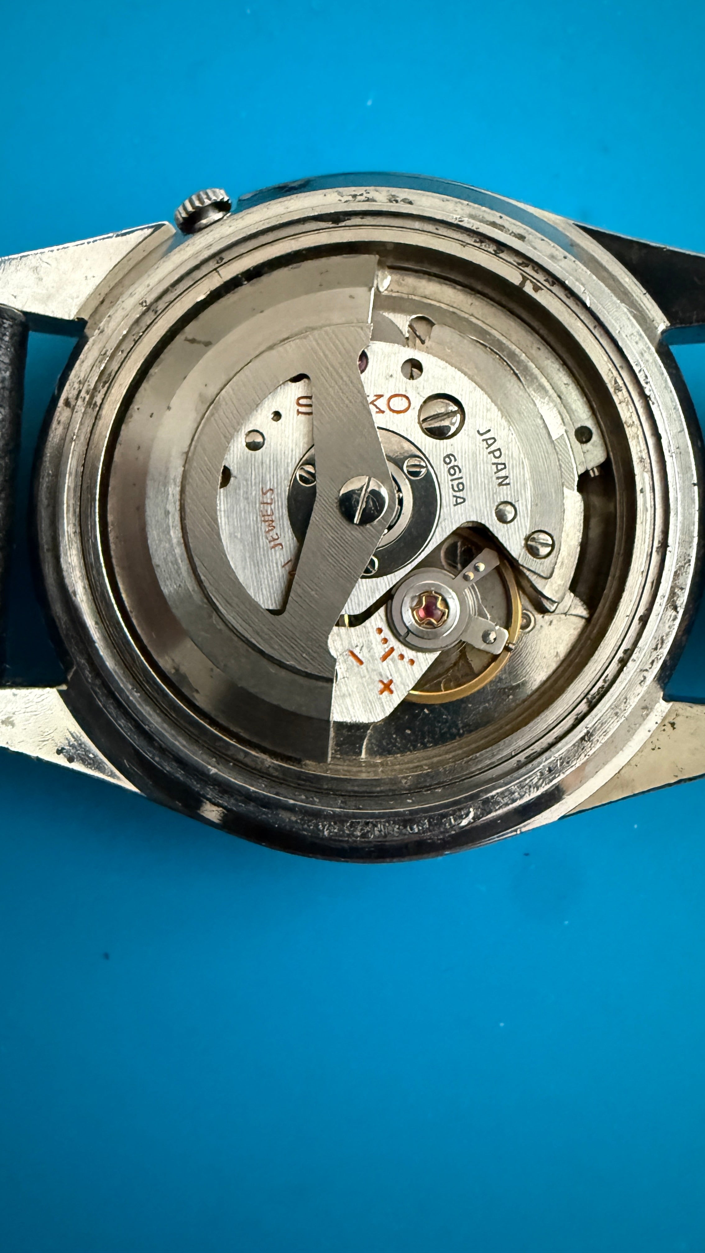 Seiko 5 Sportsmatic 6619 Sunburst Silver Day-Date 1960s 39mm