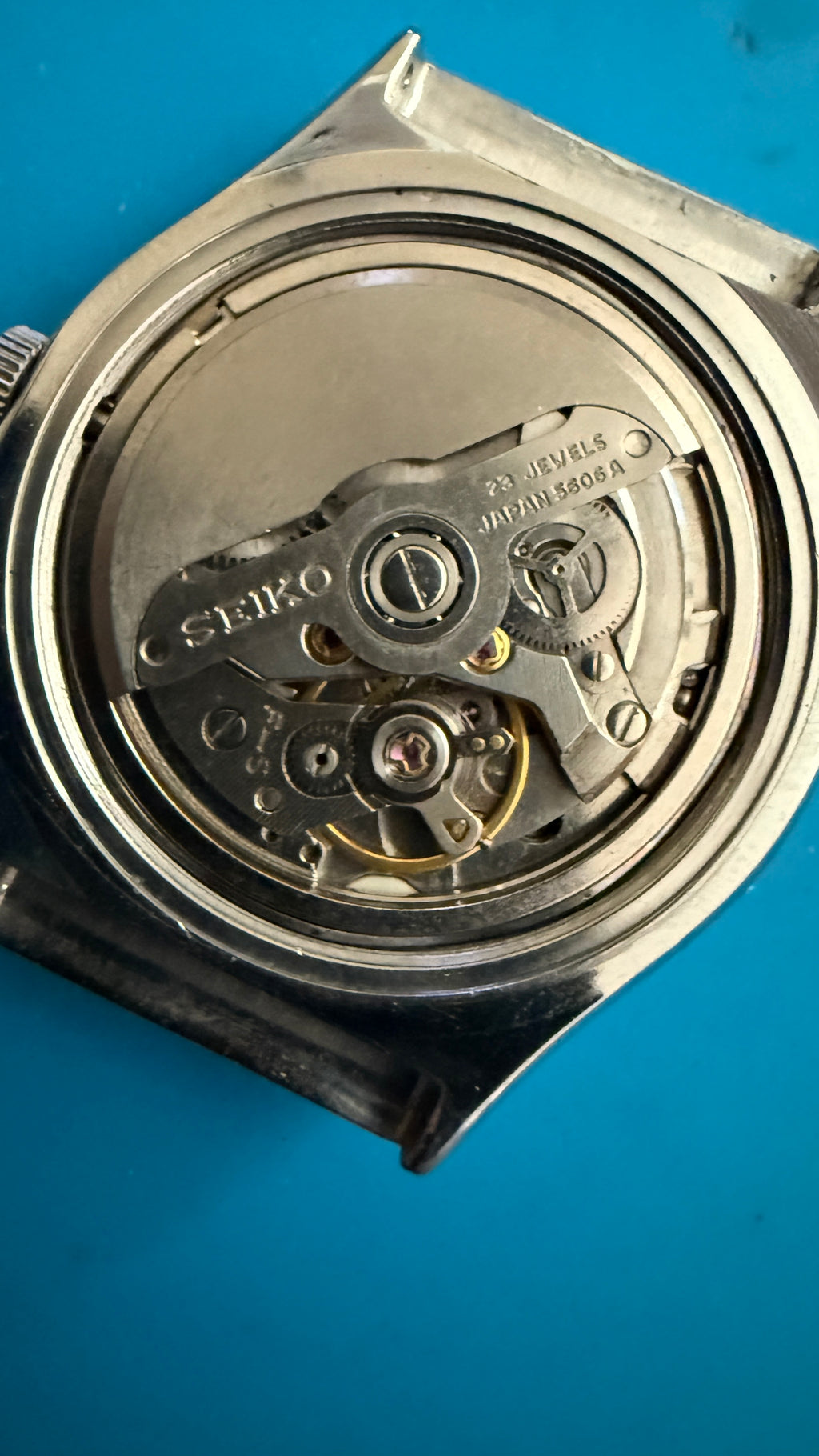 Seiko Lordmatic Automatic Brushed Silver Day-Date 1970s 37mm